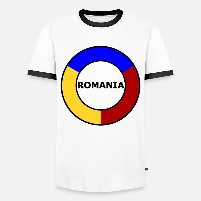 Colour Circle Ring Primary Colours - Men's Ringer Shirt - white/black