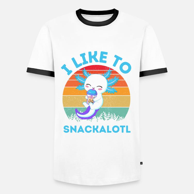 Kawaii Snackheld Bubble Tea - Men's Ringer Shirt - white/black