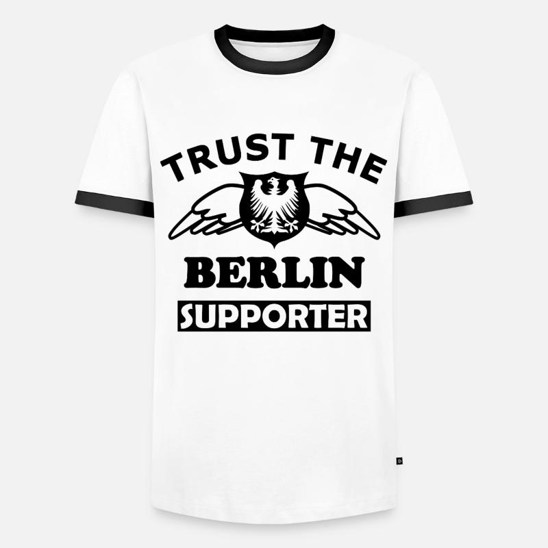 Berlin Textdesign Weiß - Männer Kontrast-T-Shirt - Weiß/Schwarz