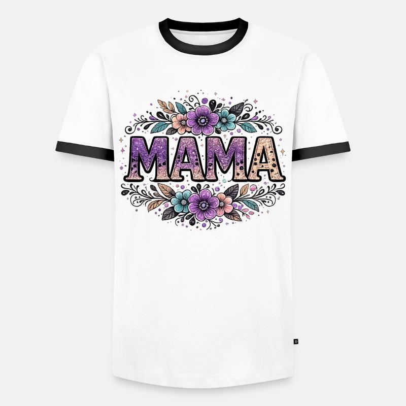 Mom Gift: Retro Mama Visual - Men's Ringer Shirt - white/black