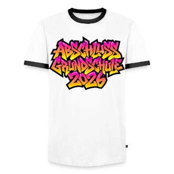 Elementary School Graduation 2026 Graffiti - Men's Ringer Shirt - white/black - Front - AI Model Female 172 light (172cm) & AI Model Male 178 dark (178cm)