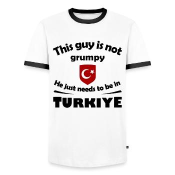 Türkische Schildemblem Mondstern - Männer Kontrast-T-Shirt - Weiß/Schwarz - Vorne - AI Model Female 172 light (172cm) & AI Model Male 178 dark (178cm)