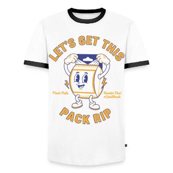 Faisons ce paquet Arracher de nouveaux tirages CardBreak - T-shirt contrasté Homme - blanc/noir - Devant - AI Model Female 172 light (172cm) & AI Model Male 178 dark (178cm)