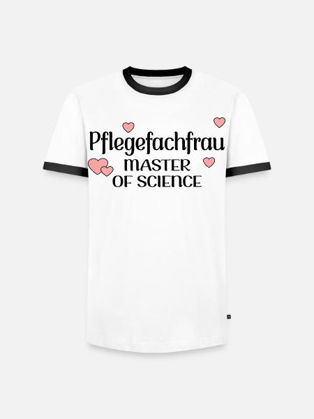 MASTERSTUDIUM PFLEGE - PFLEGEFACHFRAU - Männer Kontrast-T-Shirt - Weiß/Schwarz