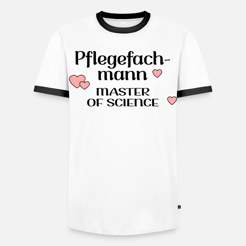 STUDIUM PFLEGE PFLEGEFACHMANN - Männer Kontrast-T-Shirt - Weiß/Schwarz