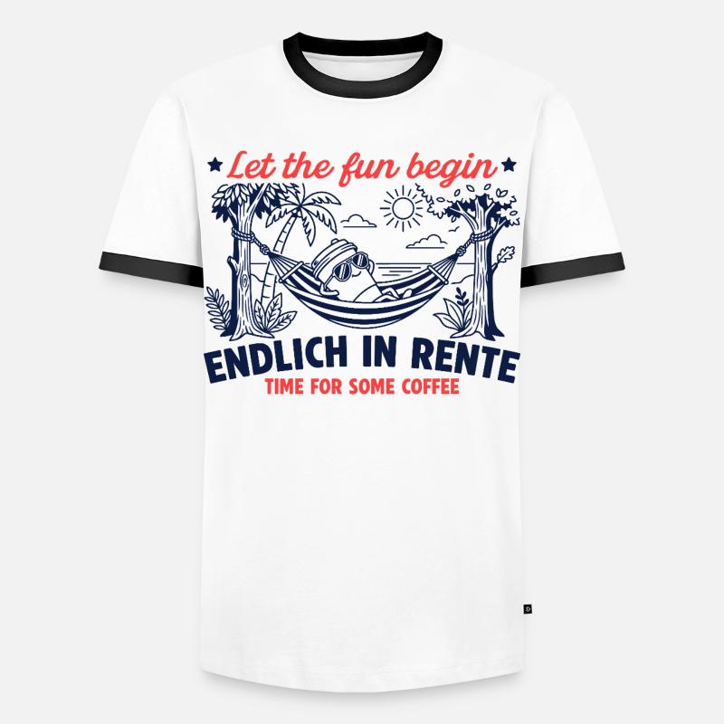 Endlich in Rente Retro Kaffee - Männer Kontrast-T-Shirt - Weiß/Schwarz