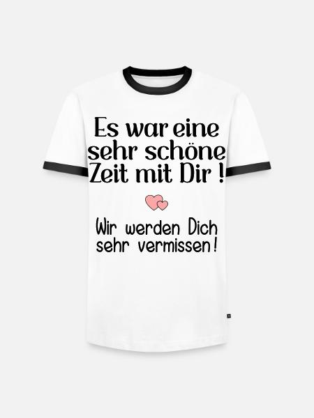 Abschied Kollegin - Schöne Zeit - Männer Kontrast-T-Shirt - Weiß/Schwarz