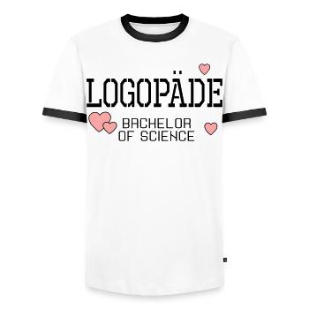 Logopäde Bachelor-Studium Logopädie - Männer Kontrast-T-Shirt - Weiß/Schwarz - Vorne - AI Model Female 172 light (172cm) & AI Model Male 178 dark (178cm)