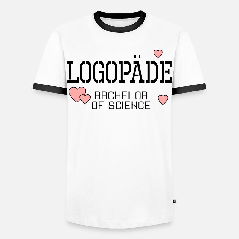 Logopäde Bachelor-Studium Logopädie - Männer Kontrast-T-Shirt - Weiß/Schwarz