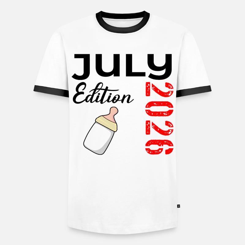 Geburt Juli 2026 - Männer Kontrast-T-Shirt - Weiß/Schwarz