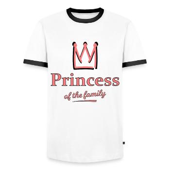 Princess of the Family - Men's Ringer Shirt - white/black - Front - AI Model Female 172 light (172cm) & AI Model Male 178 dark (178cm)