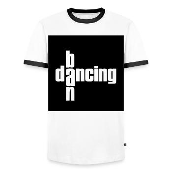 Dacing ban - Männer Kontrast-T-Shirt - Weiß/Schwarz - Vorne - AI Model Female 172 light (172cm) & AI Model Male 178 dark (178cm)