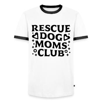 Rescue dog mom - Men's Ringer Shirt - white/black - Front - AI Model Female 172 light (172cm) & AI Model Male 178 dark (178cm)