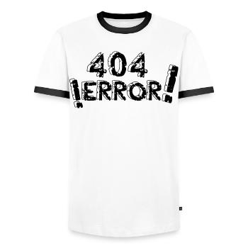Error 404 - Men's Ringer Shirt - white/black - Front - AI Model Female 172 light (172cm) & AI Model Male 178 dark (178cm)