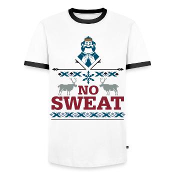 Frozen No Sweat Winterliches Motiv Mit Rentieren - Männer Kontrast-T-Shirt - Weiß/Schwarz - Vorne - AI Model Female 172 light (172cm) & AI Model Male 178 dark (178cm)