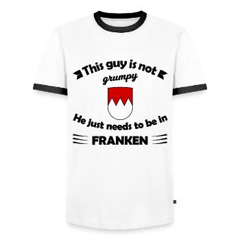Bergkamm Wappen in Rot-Weiß - Männer Kontrast-T-Shirt - Weiß/Schwarz - Vorne - AI Model Female 172 light (172cm) & AI Model Male 178 dark (178cm)