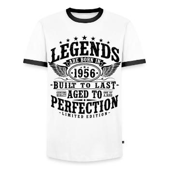 70e anniversaire 1956 cadeau vintage vintage - T-shirt contrasté Homme - blanc/noir - Devant - AI Model Female 172 light (172cm) & AI Model Male 178 dark (178cm)