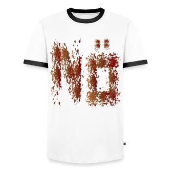 Nein Nö Flecken - Männer Kontrast-T-Shirt - Weiß/Schwarz - Vorne - AI Model Female 172 light (172cm) & AI Model Male 178 dark (178cm)