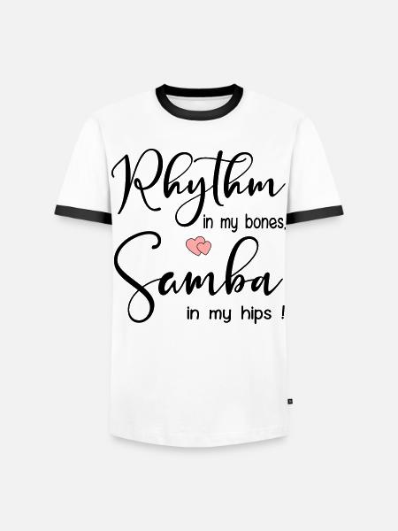 Samba Rhythm Dancing - Men's Ringer Shirt - white/black