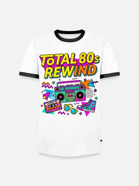 Total 80s Rewind - Männer Kontrast-T-Shirt - Weiß/Schwarz