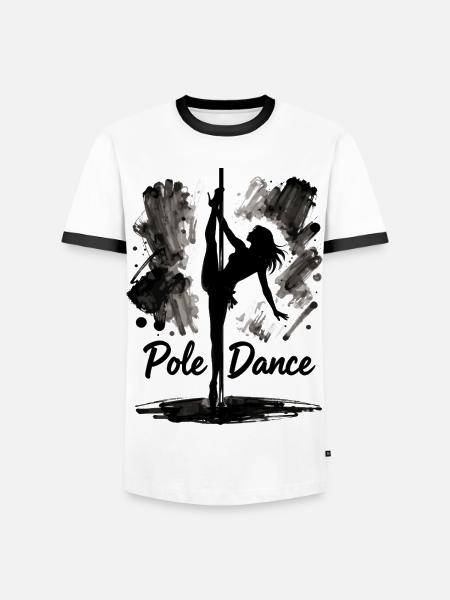 Pole Dance Silhouette – Aesthetic Art - Men's Ringer Shirt - white/black