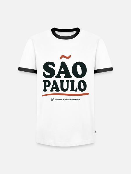 São Paulo Retrotypografie - Männer Kontrast-T-Shirt - Weiß/Schwarz