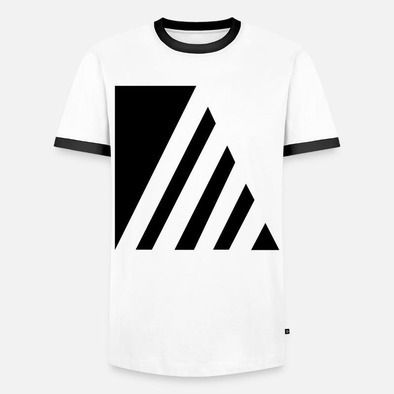 Rayures élégantes - T-shirt contrasté Homme - blanc/noir