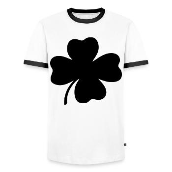 Trèfle à quatre feuilles - T-shirt contrasté Homme - blanc/noir - Devant - AI Model Female 172 light (172cm) & AI Model Male 178 dark (178cm)
