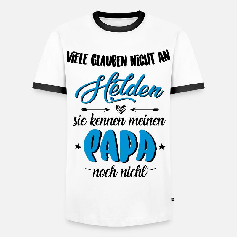 Papa Held - Männer Kontrast-T-Shirt - Weiß/Schwarz