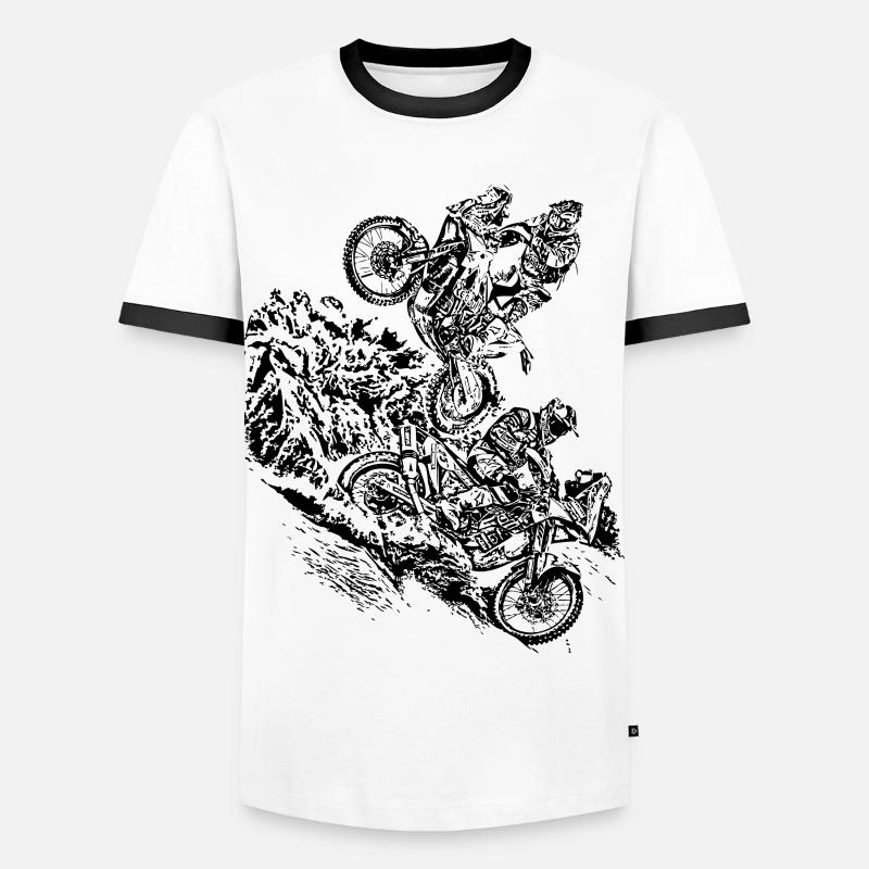 Rally Raid - Men's Ringer Shirt - white/black