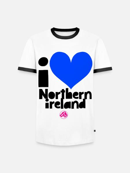 Nordirland - Männer Kontrast-T-Shirt - Weiß/Schwarz