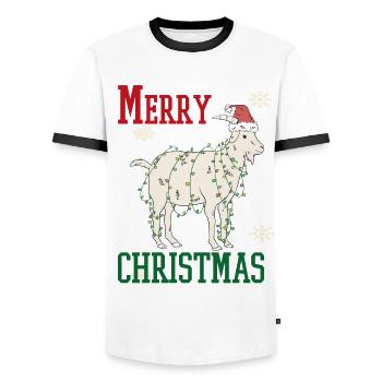 Weihnachten Feiertage Familie - Männer Kontrast-T-Shirt - Weiß/Schwarz - Vorne - AI Model Female 172 light (172cm) & AI Model Male 178 dark (178cm)