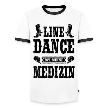 Line Dance Linedance tanzen Linedancing Geschenk - Männer Kontrast-T-Shirt - Weiß/Schwarz - Vorne - AI Model Female 172 light (172cm) & AI Model Male 178 dark (178cm)