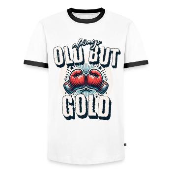 Old but always Gold Boxing - Männer Kontrast-T-Shirt - Weiß/Schwarz - Vorne - AI Model Female 172 light (172cm) & AI Model Male 178 dark (178cm)