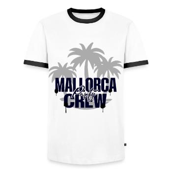 Mallorca Party Crew - Männer Kontrast-T-Shirt - Weiß/Schwarz - Vorne - AI Model Female 172 light (172cm) & AI Model Male 178 dark (178cm)