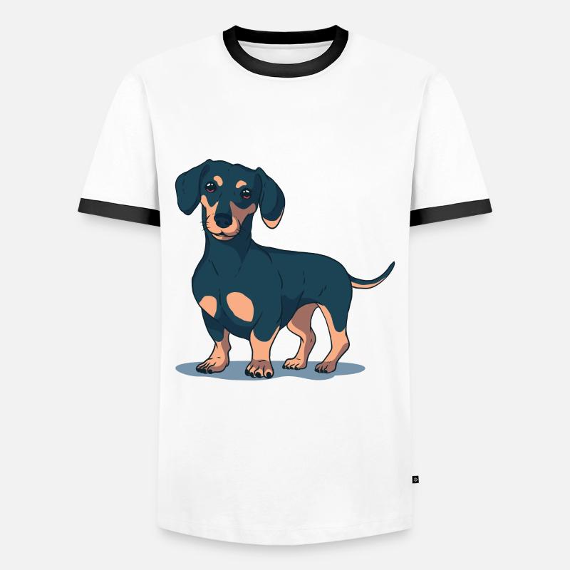 Dachshund - Männer Kontrast-T-Shirt - Weiß/Schwarz