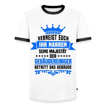 Gebäudereiniger Fensterputzer - Verneigt euch - Männer Kontrast-T-Shirt - Weiß/Schwarz - Vorne - AI Model Female 172 light (172cm) & AI Model Male 178 dark (178cm)