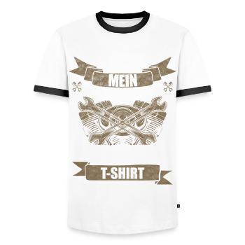 Kfz-Mechatroniker Werkstatt Schrauber Mechaniker - Männer Kontrast-T-Shirt - Weiß/Schwarz - Vorne - AI Model Female 172 light (172cm) & AI Model Male 178 dark (178cm)