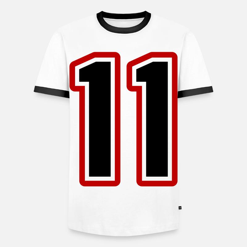 11 Simbolo numerico - Maglietta Contrast da uomo - bianco/nero