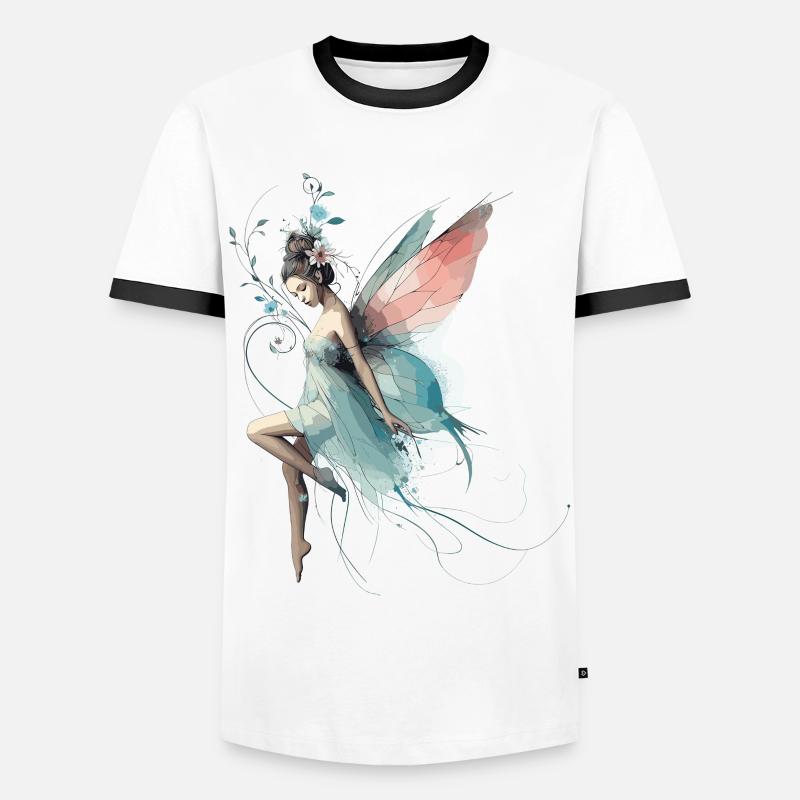 Fee Märchenwelt Geschenk - Männer Kontrast-T-Shirt - Weiß/Schwarz
