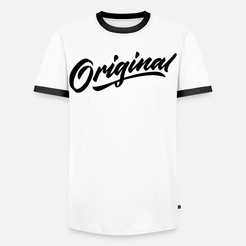 Langue source - T-shirt contrasté Homme - blanc/noir