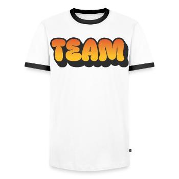 Team - Männer Kontrast-T-Shirt - Weiß/Schwarz - Vorne - AI Model Female 172 light (172cm) & AI Model Male 178 dark (178cm)