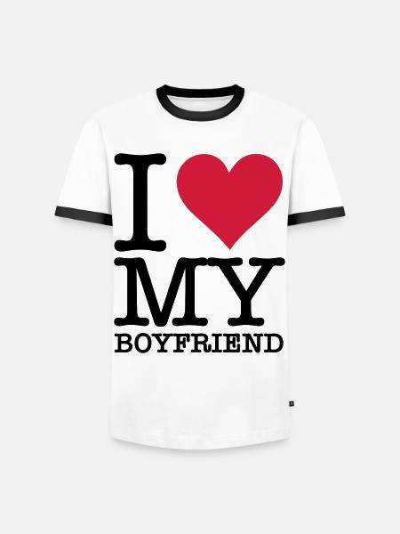 I love my boyfriend! - Men's Ringer Shirt - white/black