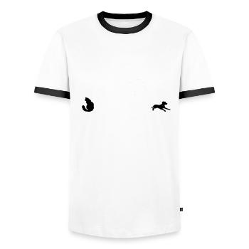 Tierarzt - Männer Kontrast-T-Shirt - Weiß/Schwarz - Vorne - AI Model Female 172 light (172cm) & AI Model Male 178 dark (178cm)