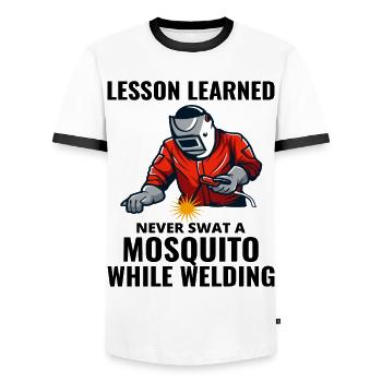 Welding Welder Metal Construction Ironworker Funny - Men's Ringer Shirt - white/black - Front - AI Model Female 172 light (172cm) & AI Model Male 178 dark (178cm)