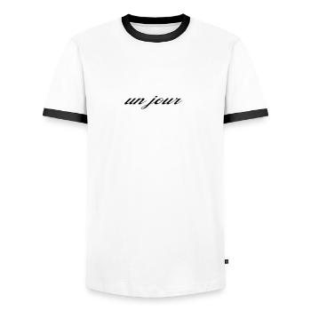 Baseball Un Jour Baseball Toujours Sport Humour - T-shirt contrasté Homme - blanc/noir - Devant - AI Model Female 172 light (172cm) & AI Model Male 178 dark (178cm)