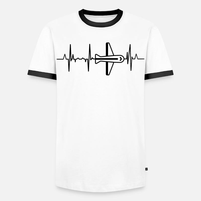Aviation Heart palpitations - Men's Ringer Shirt - white/black