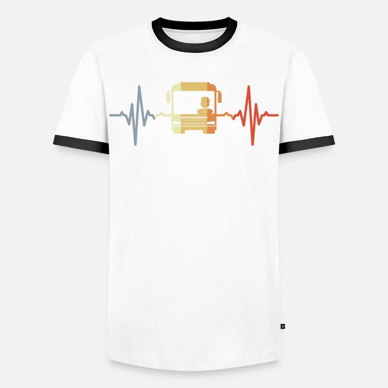 Heart palpitations bus driver - Men's Ringer Shirt - white/black