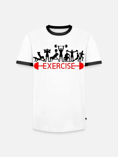 Exercise - Männer Kontrast-T-Shirt - Weiß/Schwarz