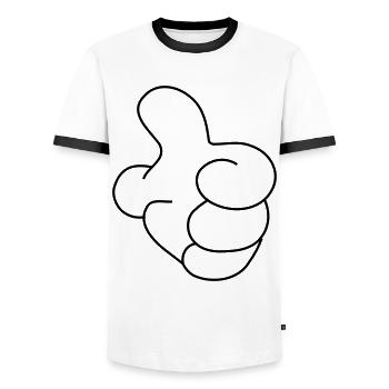 ok - Männer Kontrast-T-Shirt - Weiß/Schwarz - Vorne - AI Model Female 172 light (172cm) & AI Model Male 178 dark (178cm)